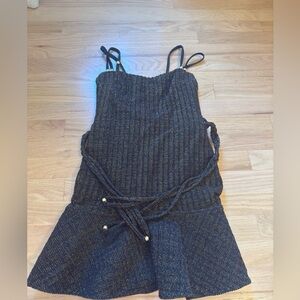 PatBO Black and Gold Textured Dress